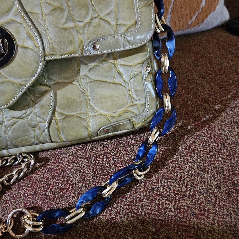 Deep blue purse extender or wristlet